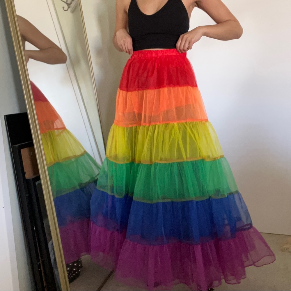 Pride rainbow tulle skirt